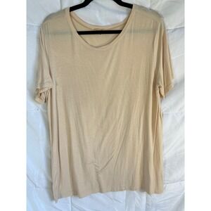 PIKO 1988 Joyful Adventures Bamboo Spandex T Shirt Top Women's Size Medium Beige